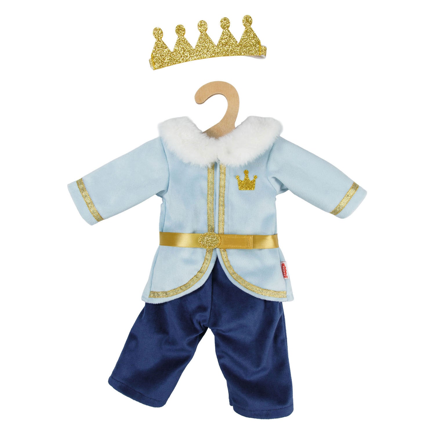 Conjunto de muñeca Heless, príncipe de invierno Luka, con corona y cuello - tamaño 28-35 cm