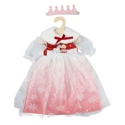 Abito da bambola Heless principessa invernale lumi con corona e mantello - misura 35-45 cm