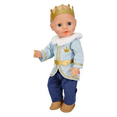Vestito da bambola Heless principe invernale Luka con corona e colletto - misura 35-45 cm