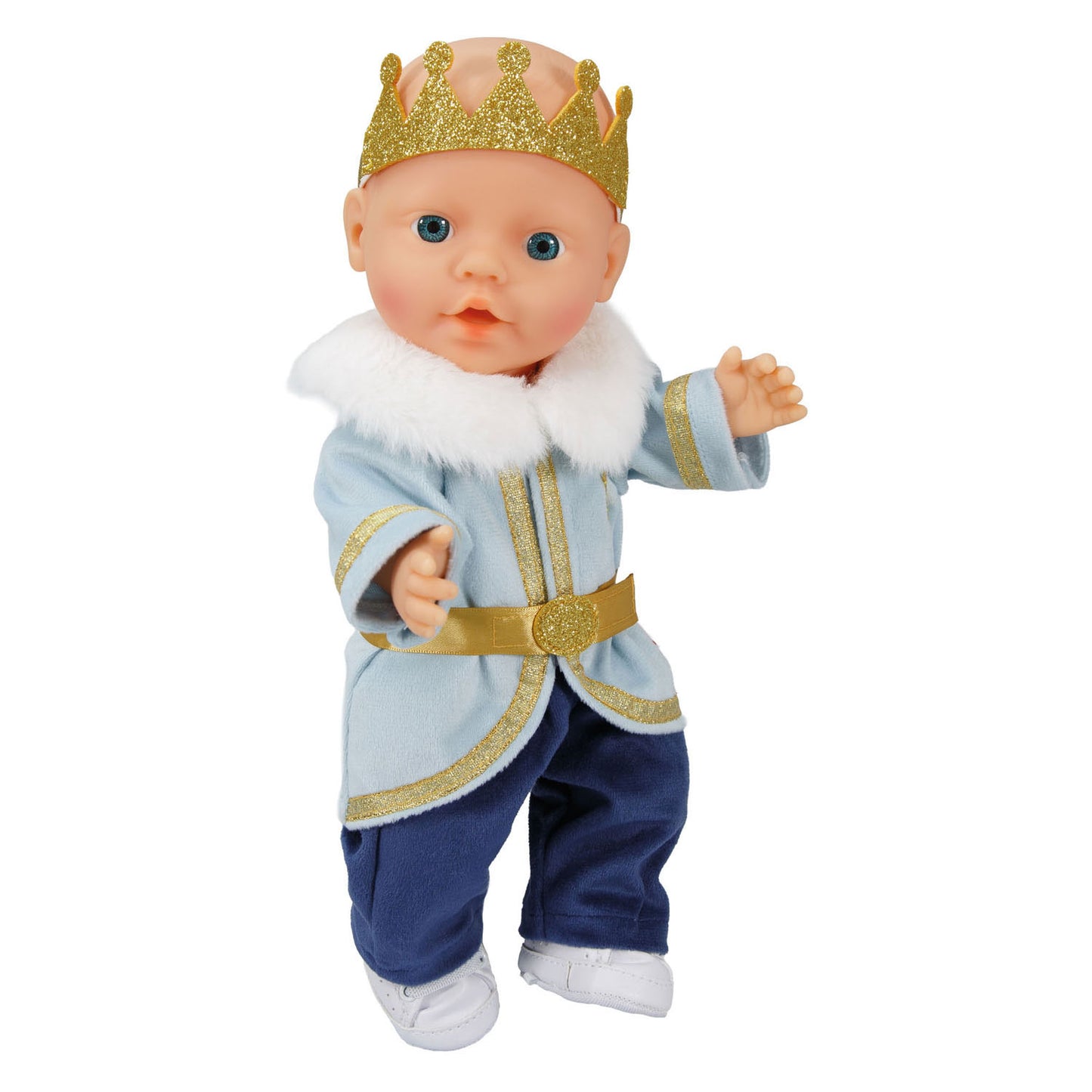 Conjunto de muñeca Heless, príncipe de invierno Luka, con corona y cuello - talla 35-45 cm