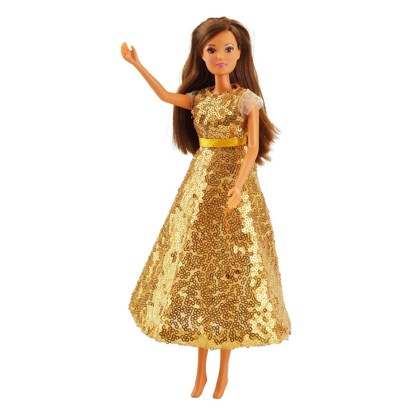 Vestido de lentejuelas Heless goldstar para muñecas fashion - 29cm