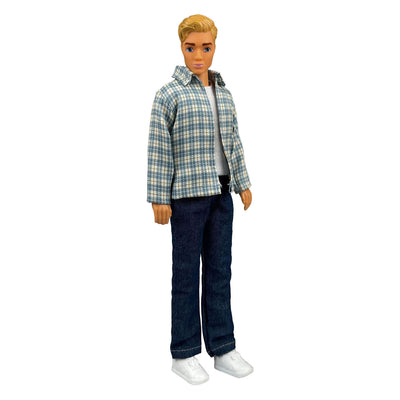 Camisa Heless de cuadros con jeans para muñecas fashion - 29cm