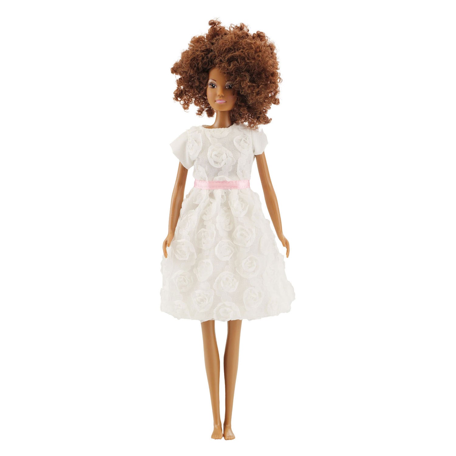 Vestido blanco sin mangas para muñecas fashion - 29cm