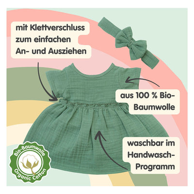 Bambolina Heless con vestito verde - 34 cm
