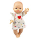 Muñeca bebé niña Heless con vestido de pana - 34cm