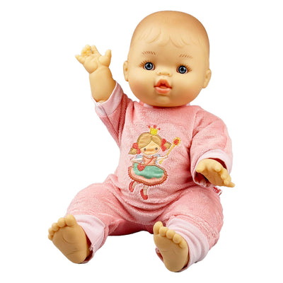 Heless girls baby doll with velvet romper princess emily - 34cm