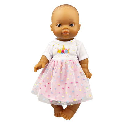 Babydoll per ragazze Heless con vestito da unicorno Hannah - 34 cm
