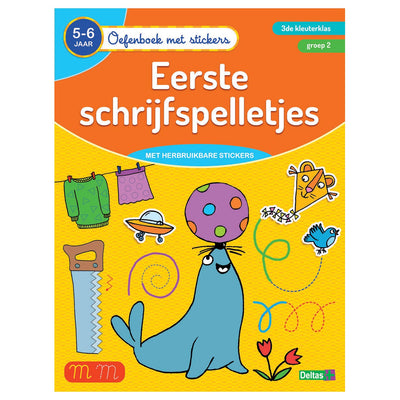 Libro de ejercicios de Deltas con pegatinas Primeros juegos de escritura (5-6 años)