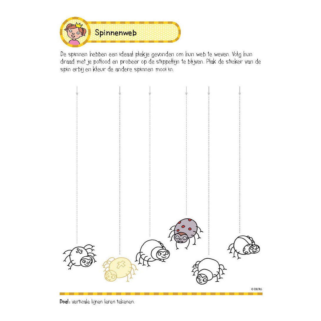 Libro de ejercicios de Deltas con pegatinas Primeros juegos de escritura (5-6 años)