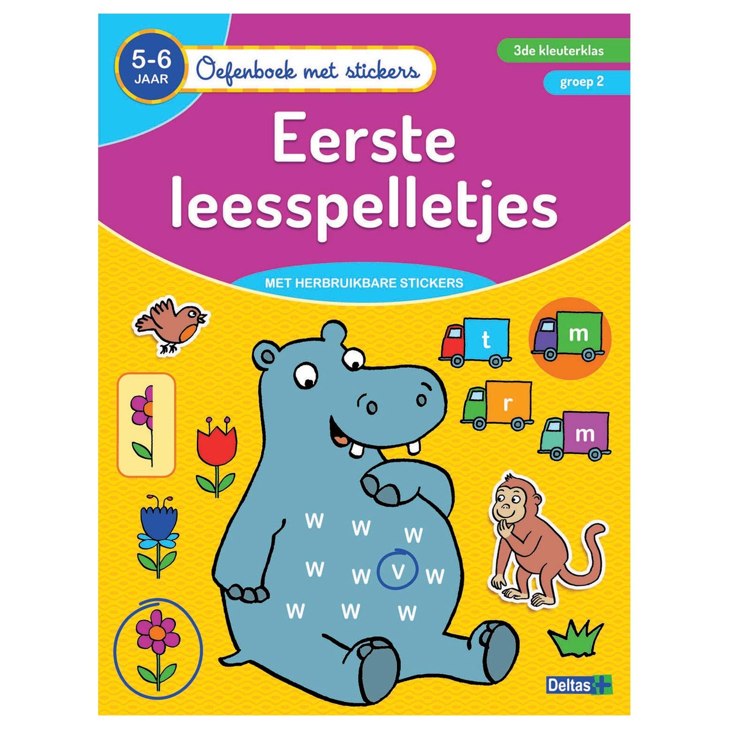 Libro de ejercicios de Deltas con pegatinas Primeros juegos de lectura (5-6 años)