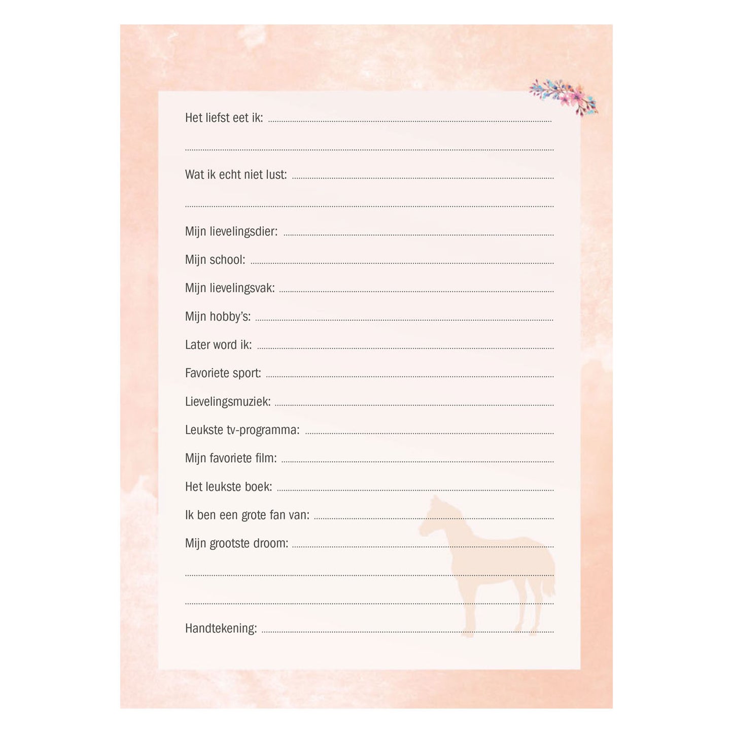 Deltas ik hou van paarden vriendenboek