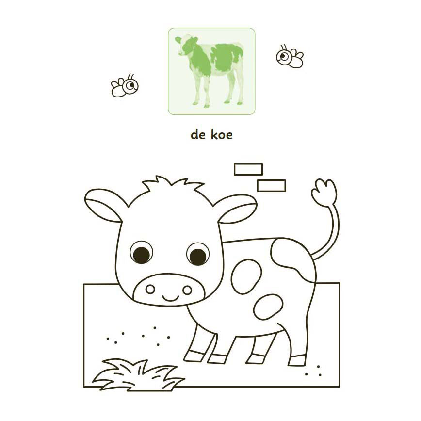 Libro para colorear y pegatinas de animales dulces deltas