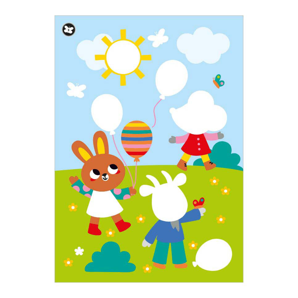 Divertimento con i Delta da colorare e con gli adesivi: animali felici
