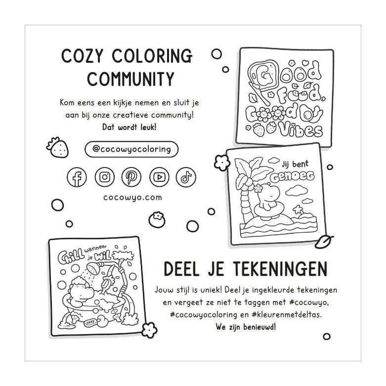 Deltas vibrazioni accoglienti, carino e comodo libro da colorare Coco Wyo