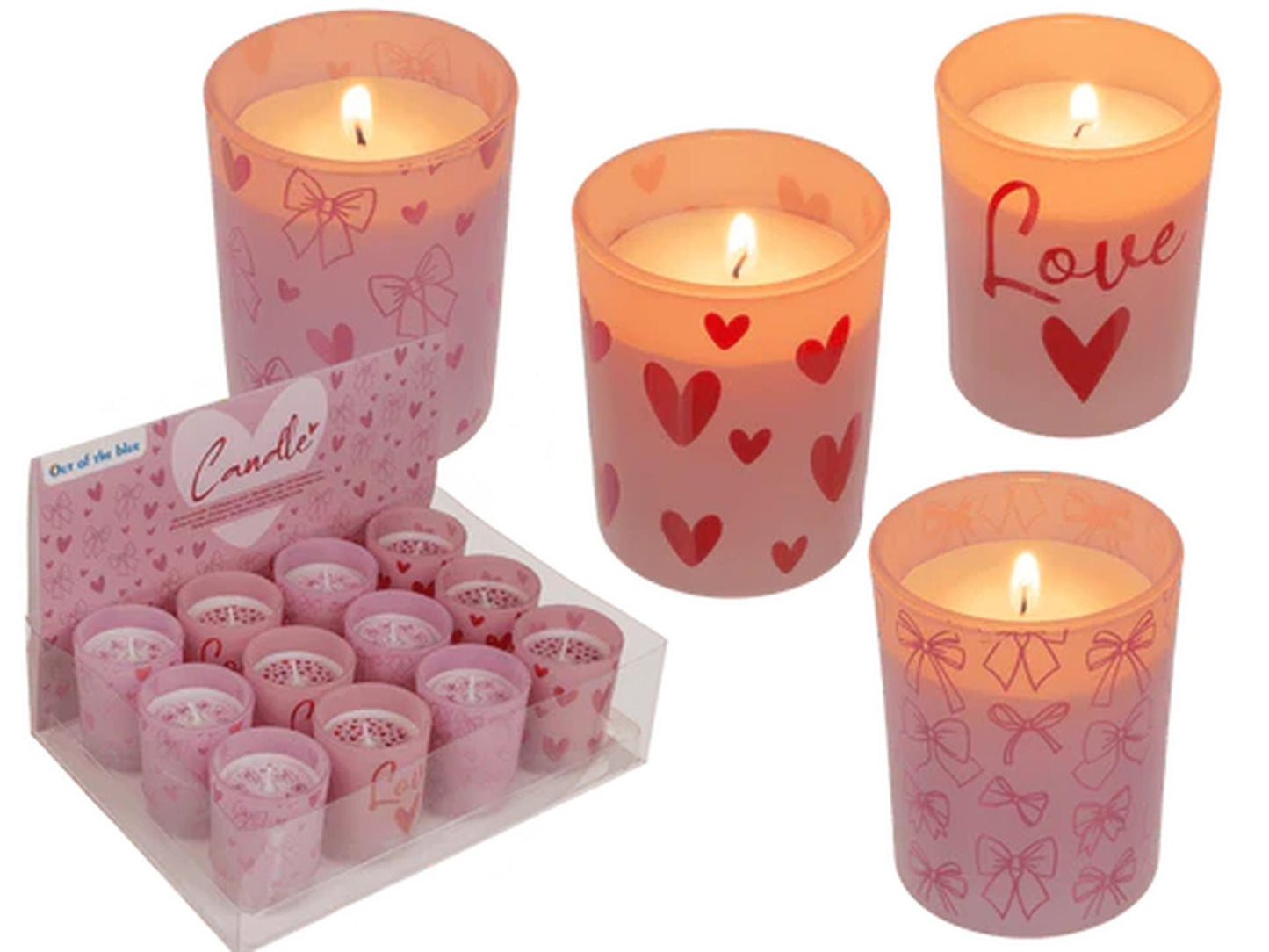 Vela Out of the blue en cristal love ø5xh6.5cm