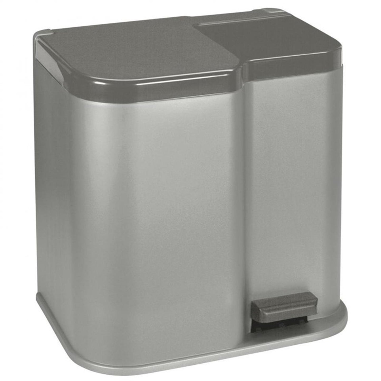 Curver Curver Duo Pedal Bin 15L+6L Silver Nero