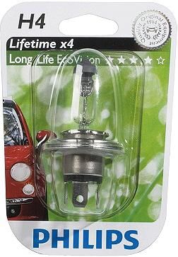 Philips hoofdlamp h4 light bulb longlife 1 blister
