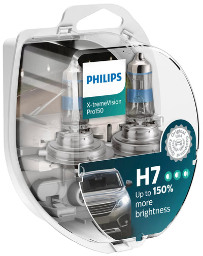 Linterna frontal Philips x-tremevision pro 150. lámpara h7 12v kit xtreme vis.pro150