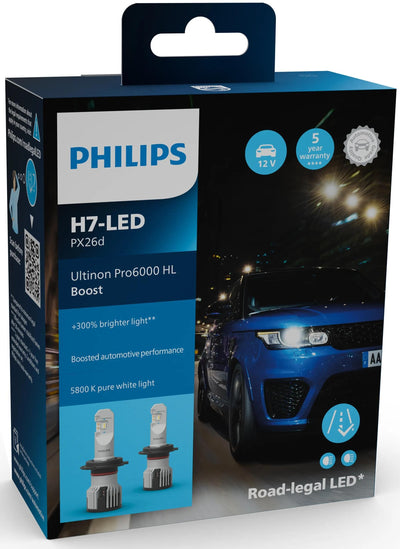 Refuerzo del faro ultinon pro6000 de Philips. juego de lamparas 12v h7 led ultinon pro6000