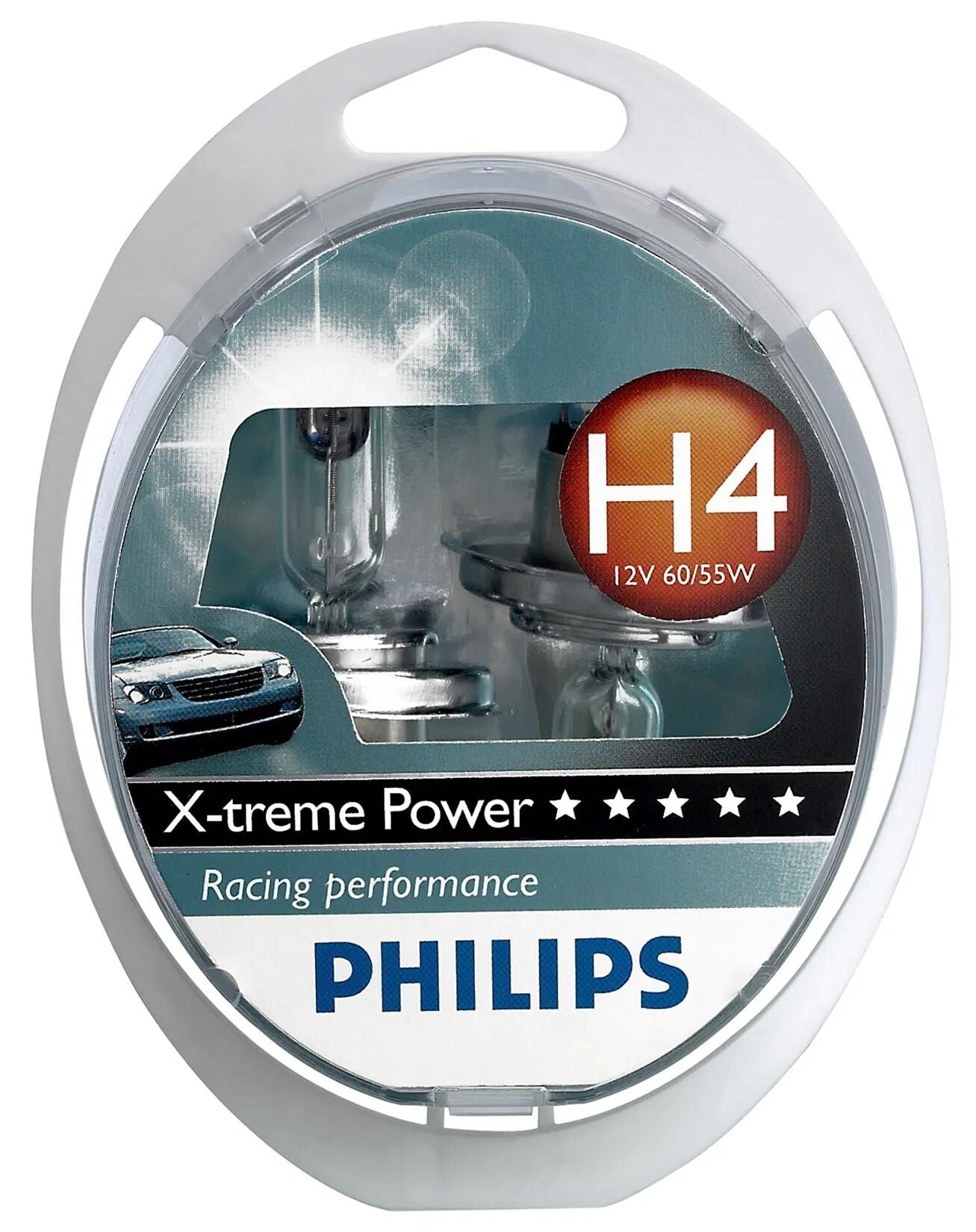 Lampadina faro Philips base h4: p43t-38 12v60 55w