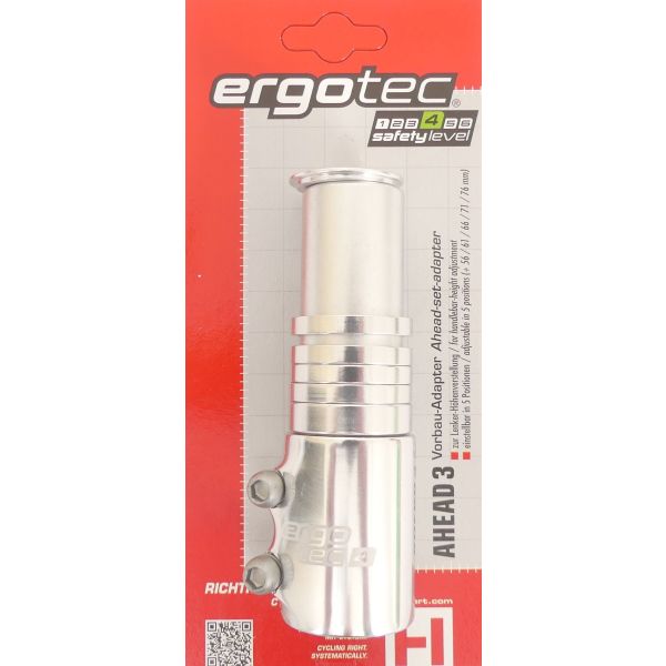 STEM Existente Ergotec por delante 3 - 1-1 8 AL6061 T6 - Plata