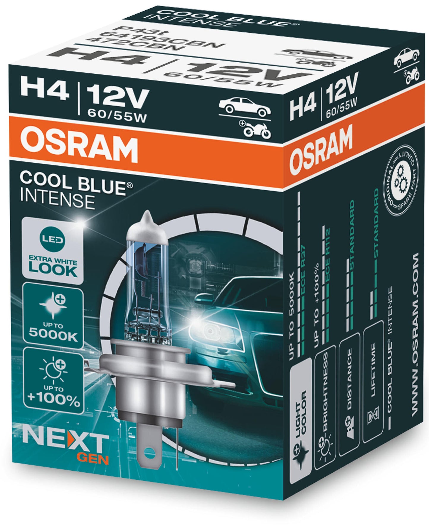 Lampada Osram H4 60 55 W Cool Blue intenso