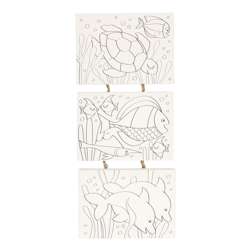 Wins holland canvas schilderset onderwaterwereld, set van 3 stuks