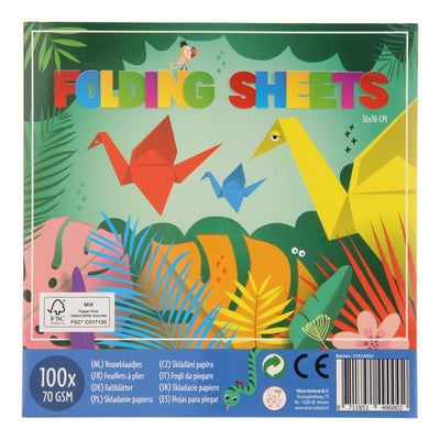 Hojas plegables de colores brillantes, 16x16 cm