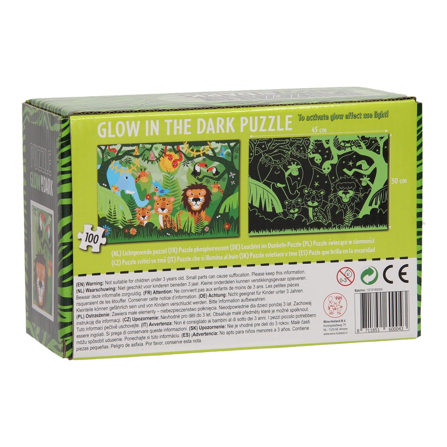 Legpuzzel Glow in the Dark - Jungle, 100st.