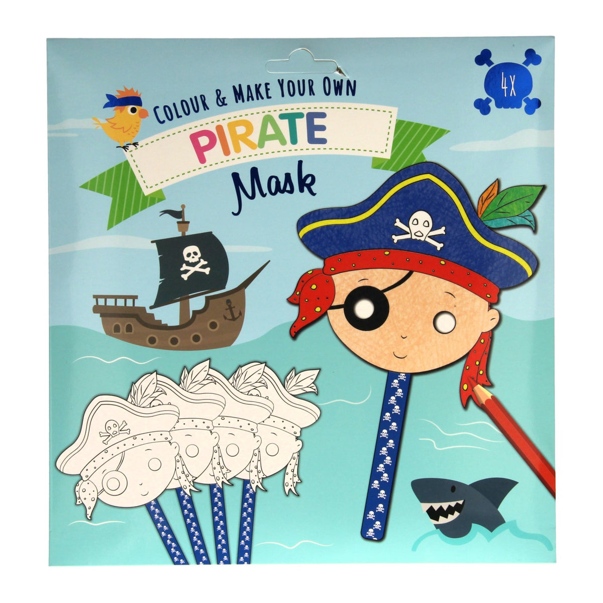 Colora e crea le tue maschere - Pirate, 4st.