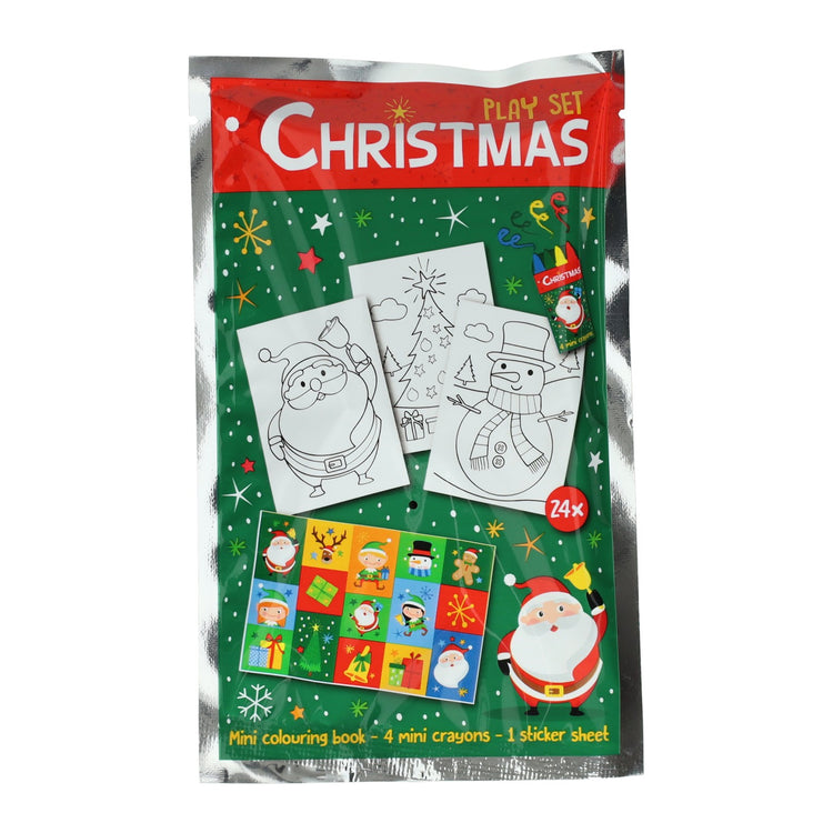Trata el conjunto de color navideño con tizas y pegatinas