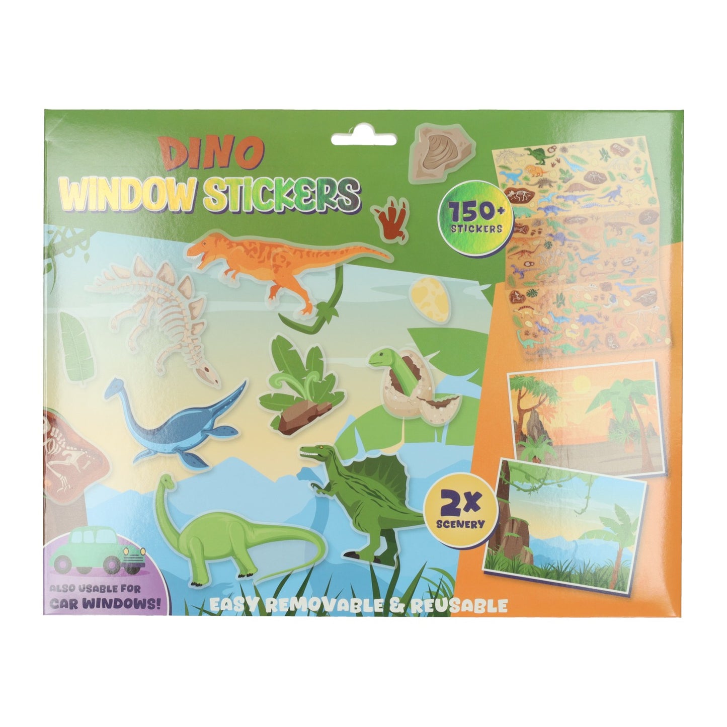 Pegatinas reutilizables para ventana de dinosaurios de Wins Holland, 150 unidades.