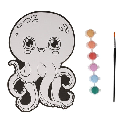 Wins Holland cuadro sobre lienzo - pulpo - incluye pincel y 6 colores de pintura