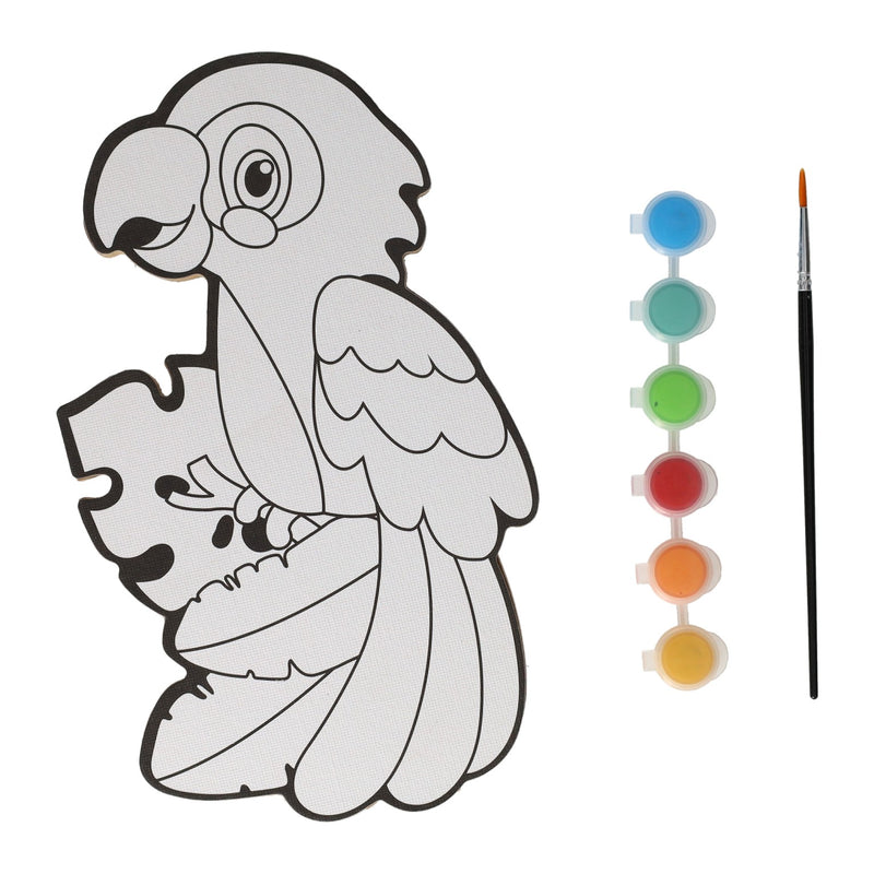 Vince il dipinto su tela olandese - pappagallo - incluso pennello e 6 colori di pittura