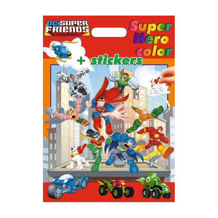 Prenota speciali Paesi Bassi BV DC Superfriends Libro da colorare e adesivi dei supereroi