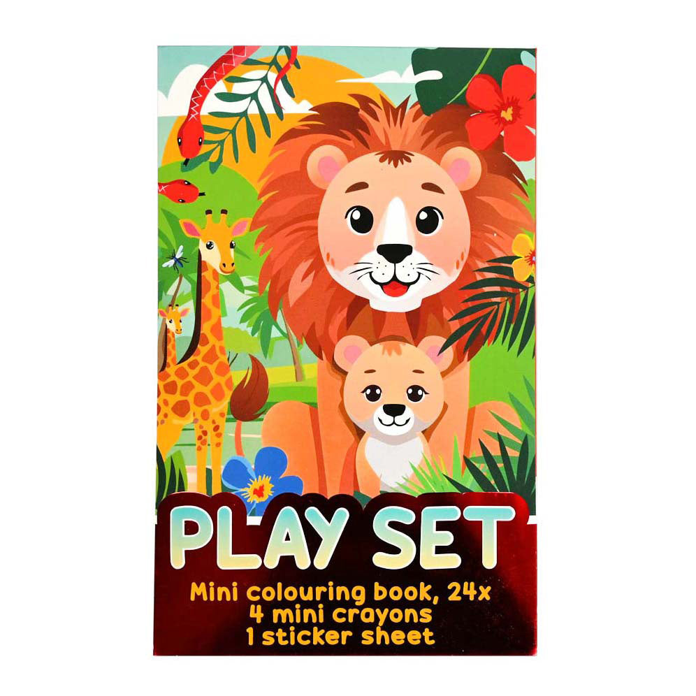 Juego de golosinas Wins Holland: libro para colorear, crayones y hoja de pegatinas - selva