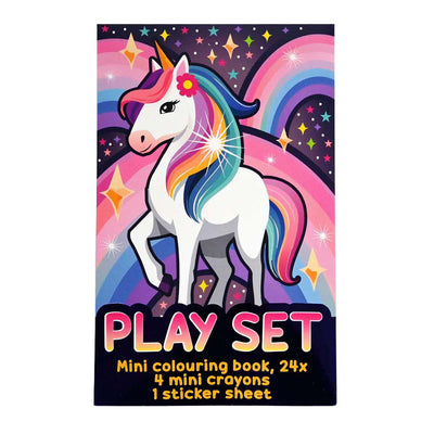 Set di dolcetti Wins Holland - libro da colorare, pastelli e foglio di adesivi - unicorno