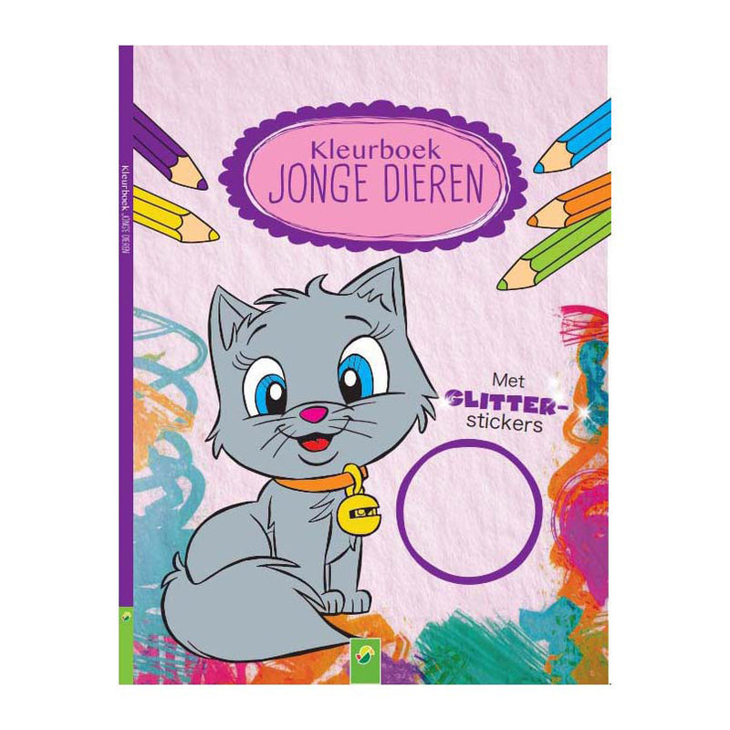 Wins Holland libro para colorear animales jóvenes con pegatinas brillantes