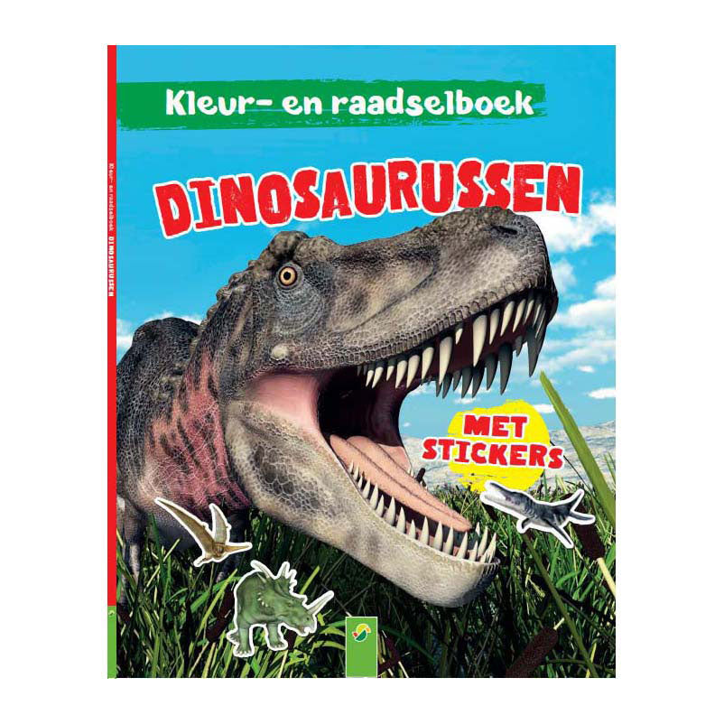 Vince l'Olanda: libro da colorare e indovinelli sui dinosauri con adesivi