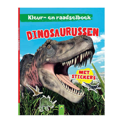 Vince l'Olanda: libro da colorare e indovinelli sui dinosauri con adesivi