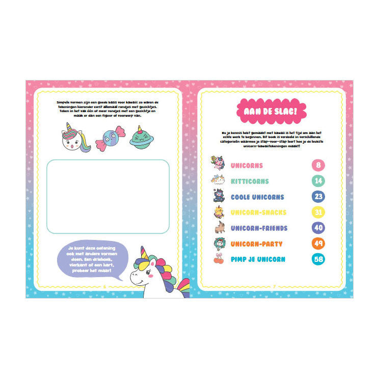 Rebo editores kawaii dibujando amigos unicornios