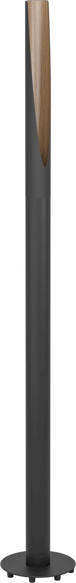 Lámpara de pie Eglo barbotto - gu10 - 136,5 cm - negro marrón - madera acero - madera fsc