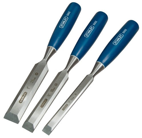 Juego de cinceles para madera Stanley, herramienta manual, 3 piezas (12, 18, 25 mm) - 0-16-128