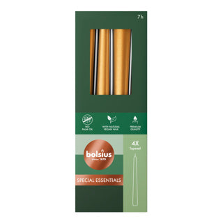 Candele gotiche 245 24 4x Golden arancione metallico
