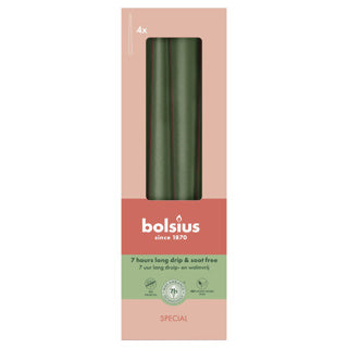 Candele gotiche Bolsius 245 24 scatola 4 verde metallizzato | 2 pezzi