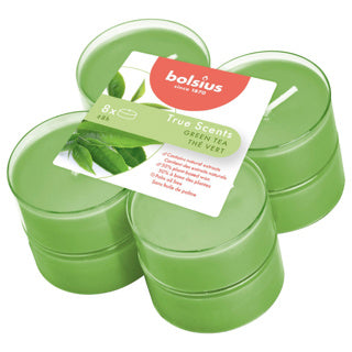 Bolsius Maxilichten True profumi tè verde 8 pezzi 8 ore