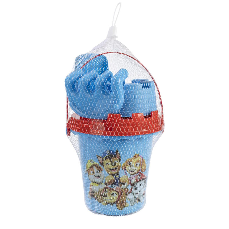 Set da spiaggia creativo per gruppo Paw Patrol in secchiello blu - 5 pz.