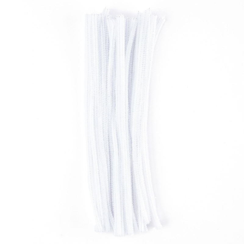 Vaessen creative • chenilledraden 6mm 50st. 30cm wit