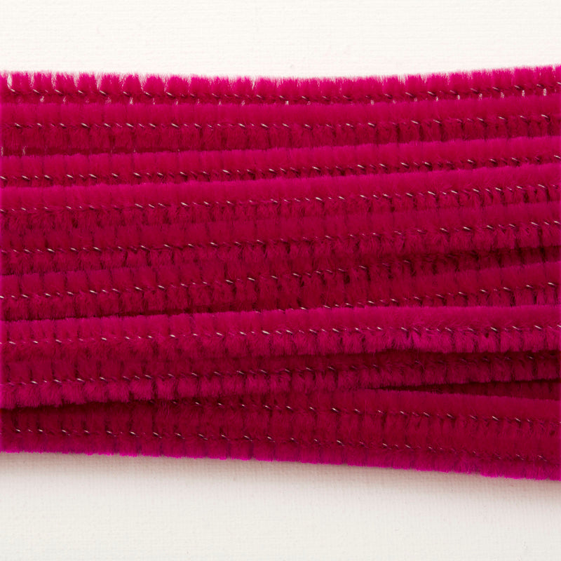 Vaessen creative • chenilledraden 6mm 25st. 30cm fuchsia