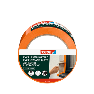 Tesa 1067560 - nastro per mascheratura, PVC arancione 33 metri 50 mm | 3 pezzi